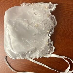 3/$20 Baby Sateen & Lace Bonnet White